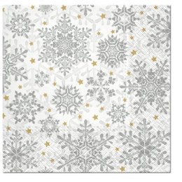 Serwetki Lunch BN Snowy Baubles biała papier [mm:] 330x330 Paw (SDL057800)