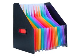Teczka z przegródkami Pionowa Teczka Organizer Na Dokumenty Kolorowe Zakładki Kieszenie Czarna A4 A4 Lean (20217)