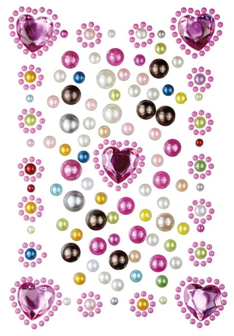 Kryształki Craft-Fun Series samoprzylepne serca, perełki mix Titanum