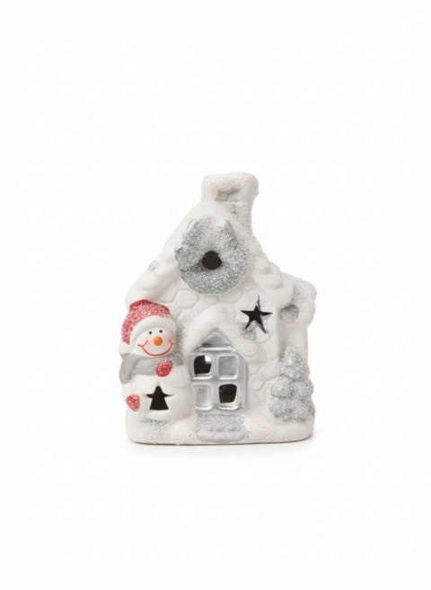 Ozdoba świąteczna domek ceramiczny ze światłem (787197)