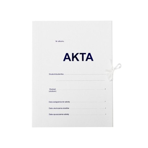 Teczka kartonowa wiązana akta studenta A4 biały 280g Bigo Teczka kartonowa wiązana akta studenta A4 biały 280g Bigo