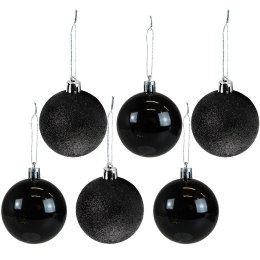 Bombki Zestaw bombek czarno-brokatowych (6 szt.) Arpex (BN6156)