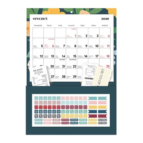 Kalendarz ścienny GREEN 235mm x 310mm Interdruk (z kieszenią)
