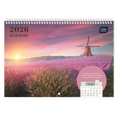 Kalendarz ścienny WIDOKI 250mm x 175mm Interdruk (z kieszenią)
