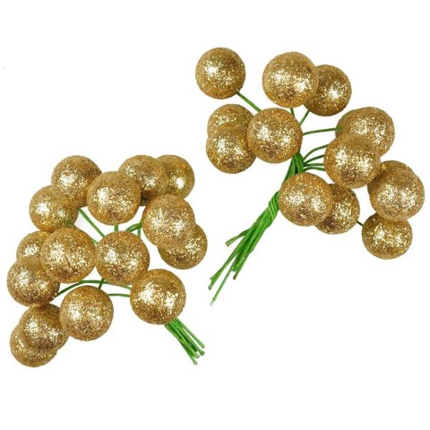 Ozdoba świąteczna Brokatowe owoce do kompozycji zrób to sam złote Arpex (BN5069ZLO-7697)