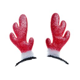 Spinka Brokatowe rogi renifera (2 szt.) czerwone Arpex (SM5526CZE-7956)