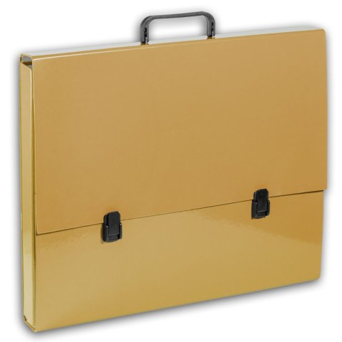 Teczka z szerokim grzbietem na zatrzask A3 złota 5906910821047 A3 ZŁOTY Penmate (TT7739)