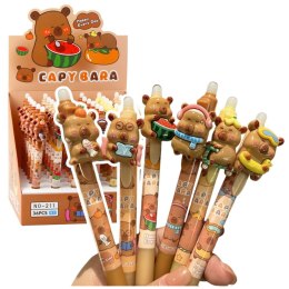 Długopis z gumką, kapibara mix wkład niebieski 0,5mm Lean (26974)