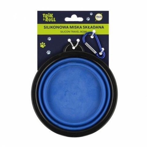 Gadżet Miska dla zwierząt silikonowa składana niebieska 13cm Trik Roll (560718)