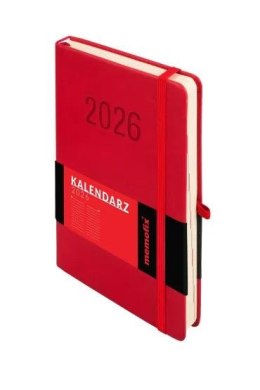 Kalendarz książkowy (terminarz) 2026 MEMOFIX DNS A5 Antra (czerwony)