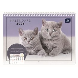 Kalendarz ścienny ZWIERZAKI 250mm x 175mm Interdruk (z kieszenią)