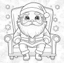 Kolorowanka Święty Mikołaj 3D