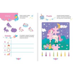 Książka dla dzieci Jednorożce. Aktywizujące zadania z naklejkami 3D Aksjomat