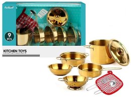 Naczynia zestaw metalowych garnków, złote Adar (62227)