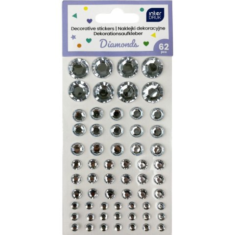 Naklejka (nalepka) DIAMONDS dekoracyjna Interdruk (62 szt)