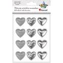Ozdoba materiałowa Craft-Fun Series samoprzylepna Srebrne serduszka Titanum (BJ25042712)