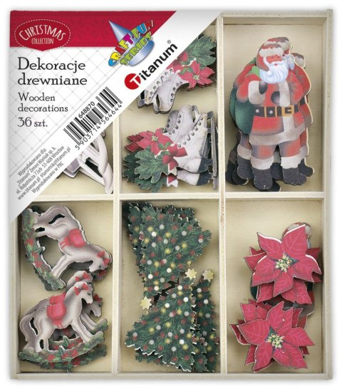 Ozdoba świąteczna Craft-Fun Series drewniane dekoracje Boże Narodzenie Titanum (DIY-XM(273))