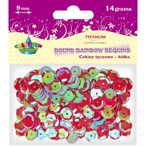 Cekiny Craft-Fun Series okrągłe 9mm czerwony koralowy 14g Titanum (260083)