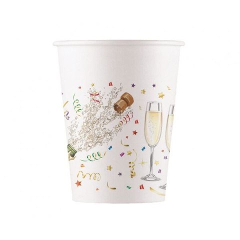 Kubek jednorazowy Szampańska impreza 8szt. papier 200ml Godan (93505)