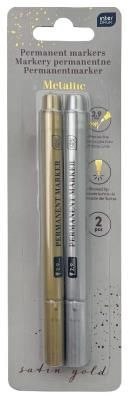 Marker permanentny METALICZNE 2SZT wkład mix okrągła końcówka Interdruk