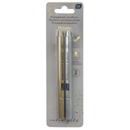 Marker permanentny METALICZNE 2SZT wkład mix okrągła końcówka Interdruk