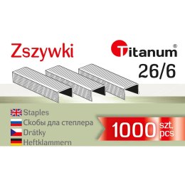Zszywki 26/6 26/6 1000 szt Titanum
