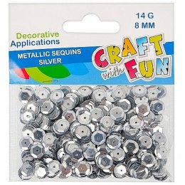 Cekiny guzik zielone srebrne 14g Craft with Fun (290857)