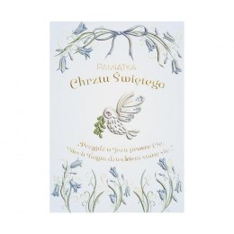 Kartka składana Karnet A5 Chrzest gołąbek w kwiatach chłopiec Henry (5908451982225)