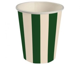 Kubek jednorazowy paski zielono beżowe papier 250ml Godan (PG-KPA4)
