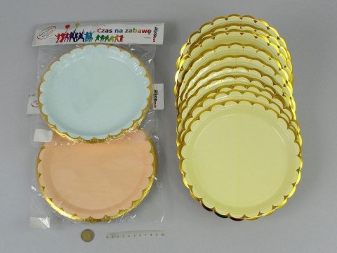 Talerz jednorazowy Party mix papier śr. 230mm 10 szt One Dollar (214811)