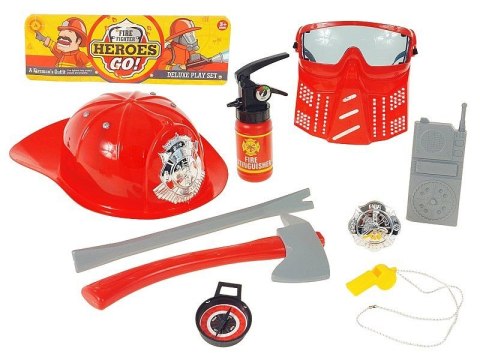 Akcesoria do kostiumów zestaw strażaka z hełmem i maską Adar (601208)