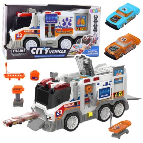 Ambulans Karetka Miejska Pojazd Medyczny Napęd Światła Dźwięki Lean (27886)