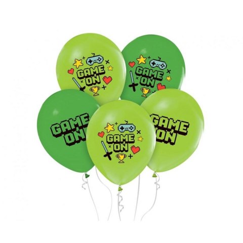Balon gumowy Game on, 5 szt. zielony 300mm 12cal Godan (GZ-GAMO)
