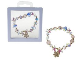 Bransoletka red.6cm, rozciągliwa, szklane koraliki z metalowymo elementami, w ozdobnym pudełku Adar (607217)