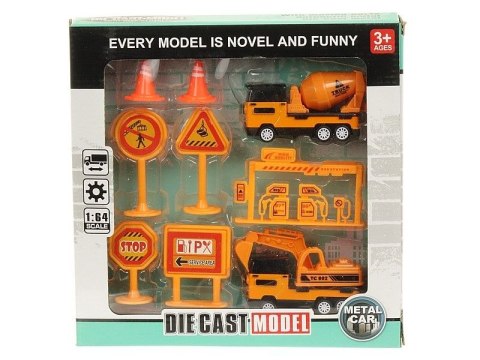 Ciężarówka zestaw plac budowy, pojazdy metalowe, znaki Adar (552067)