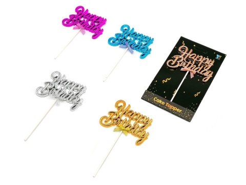 Dekoracja na tort topper Happy Birthday mix kolorów One Dollar (311305)