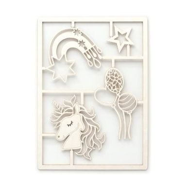 Ozdoba papierowa tekturki dekoracyjne jednorożec i tęcza Galeria Papieru (253061)