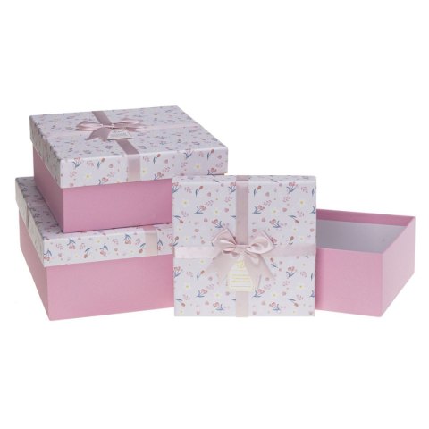 Pudełko na prezent Rozette (PUG-23289-KW pink set 3 p)