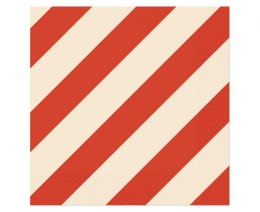 Serwetki paski czerwono beżowe czerwony papier [mm:] 330x330 Godan (PG-SPA2)