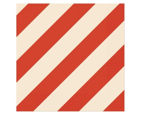 Serwetki paski czerwono beżowe czerwony papier [mm:] 330x330 Godan (PG-SPA2)