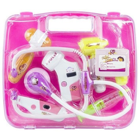 Zestaw lekarski W Walizce Różowy Stetoskop Lekarz Lean (1816)