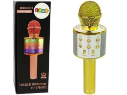 Mikrofon zabawkowy Bezprzewodowy USB Głośnik Nagrywanie Karaoke Model WS-858 Złoty Lean (10000)