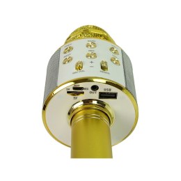 Mikrofon zabawkowy Bezprzewodowy USB Głośnik Nagrywanie Karaoke Model WS-858 Złoty Lean (10000)