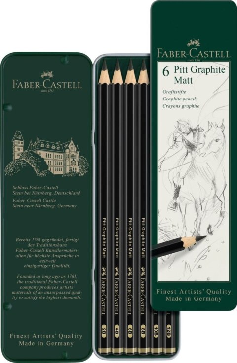 Ołówek artystyczny Pitt Graphite Matt 6 szt (różne) Faber Castell (115207 FC)
