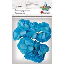 Ozdoba papierowa Craft-Fun Series Różyczki papierowe na druciku niebieskie Titanum (ZH-001)