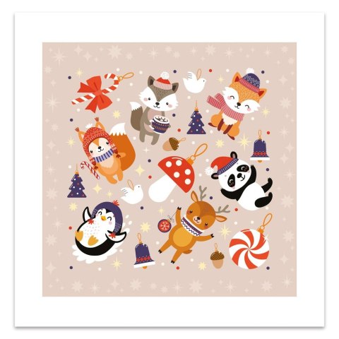 Puzzle Boże Narodzenie w ramce Interdruk (CUTE ANIMAL)