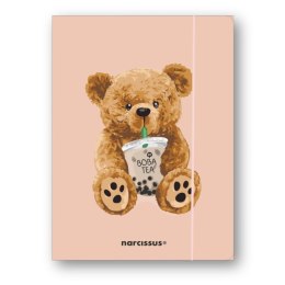 Teczka kartonowa na gumkę Teddies& Miś z boba tea A4 mix 270g Narcissus
