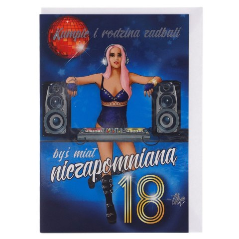 Kartka składana brokat 18-stka B6 (5902221800559)