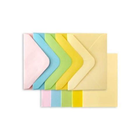Kartka składana zestaw karnet+koperta, mix pastelowy satynowy, 5szt. [mm:] 70x100 Argo (280999)