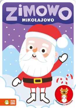 Książka dla dzieci Zimowo mikołajowo. Kolorowanki z naklejkami Aksjomat